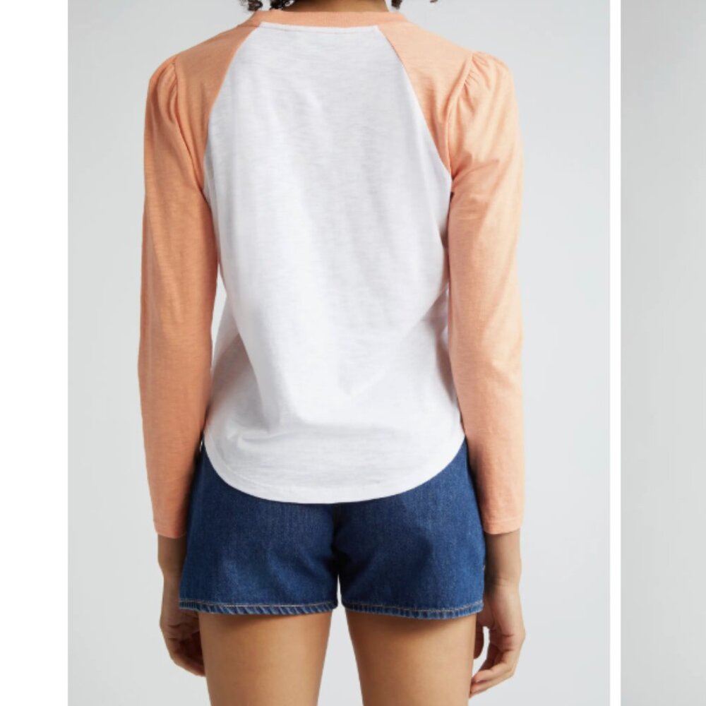 [NWT] Veronica Beard - Mason Colorblock Long Sleeve Cotton Baseball T-Shirt (M) - Picture 2 of 6